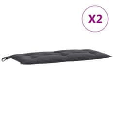 Vidaxl Blazina za vrtno klop 2 kos melanž antracit 100x50x7 cm blago