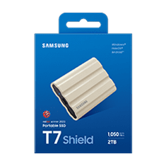 Samsung Prenosni SSD T7 Shield 2TB / USB 3.2 Gen 2 / USB-C / zunanji / bež