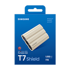 Samsung Prenosni SSD T7 Shield 1TB / USB 3.2 Gen 2 / USB-C / zunanji / bež