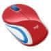 Logitech Wireless Mini Mouse M187, optična, 2 gumba, rdeča, 1000 dpi