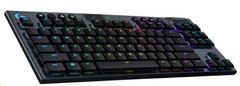 Logitech G915 TKL brezžična RGB mehanska igralna tipkovnica brez ključa LIGHTSPEED - CARBON - US INT' L - INTNL