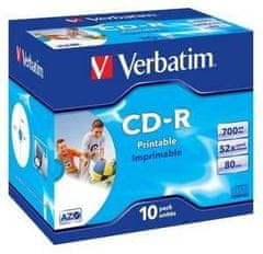 Verbatim CD-R(10 paketov)Jewel/Printable/52x/700MB