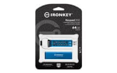 Kingston IronKey Keypad 200/64GB/USB 3.2/USB-A/modra