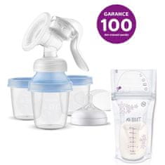 Philips Avent Ročna črpalka za dojenje s sistemom VIA + Vrečke za materino mleko 180 ml, 25 kosov