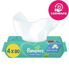 Pampers Fresh Clean XXL vlažni robčki 4x80 kosov