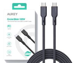 Aukey AUKEY CB-KCC102 USB-C Type-C Power Delivery PD 100W 5A 1,8 m Kevlar Black