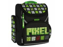 STARPAK Pixel Game Črno-zeleni šolski nahrbtnik za fante, šolska torba 37x32x20 cm 