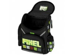 STARPAK Pixel Game Črno-zeleni šolski nahrbtnik za fante, šolska torba 37x32x20 cm 