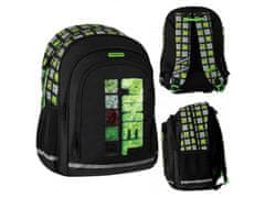 STARPAK Pixel Game Črno-zeleni šolski nahrbtnik za fanta 40x29x20 cm 