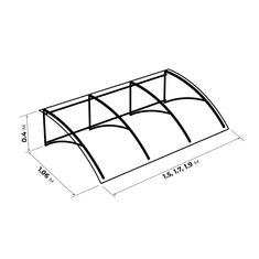 Primaterra Nadstrešek za vrata Visiera 106 х 40 х 170 cm, modra