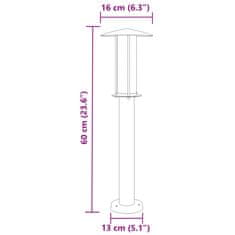 Vidaxl Zunanja talna svetilka 3 kosi srebrna 60 cm nerjaveče jeklo