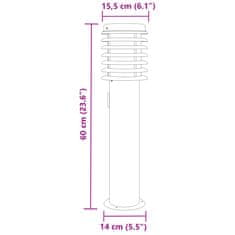 Vidaxl Zunanje talne svetilke z vtičnico 3 kosi črne 60 cm nerj. jeklo