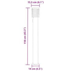 Vidaxl Zunanje talne svetilke z vtičnico 3 kosi črne 110cm nerj. jeklo