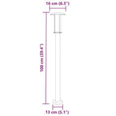 Vidaxl Zunanja talna svetilka 3 kosi črna 100 cm nerjaveče jeklo