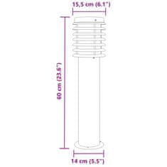 Vidaxl Zunanja talna svetilka črna 60 cm nerjaveče jeklo