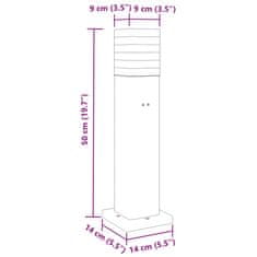 Vidaxl Zunanja talna svetilka z vtičnico 3 kosi črna 50 cm aluminij