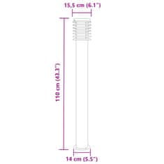 Vidaxl Zunanja talna svetilka črna 110 cm nerjaveče jeklo