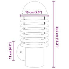Vidaxl Zunanja stenska svetilka 2 kosa črna nerjaveče jeklo