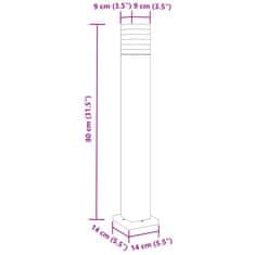 Vidaxl Zunanja talna svetilka 3 kosi črna 80 cm aluminij