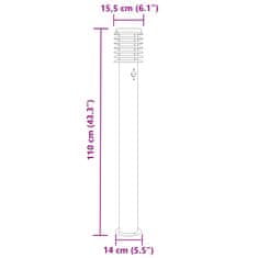 Vidaxl Zunanja talna senzorska svetilka srebrna 110 cm nerjaveče jeklo