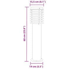 Vidaxl Zunanja talna svetilka 3 kosi črna 60 cm nerjaveče jeklo