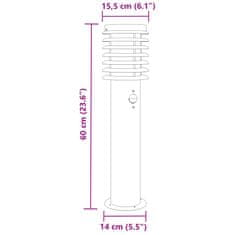 Vidaxl Zunanja talna senzorska svetilka črna 60 cm nerjaveče jeklo