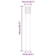 Vidaxl Zunanje talne svetilke z vtičnico 3 kosi srebrne 110 cm