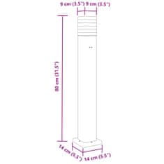 Vidaxl Zunanja talna svetilka z vtičnico 3 kosi črna 80 cm aluminij