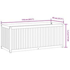 Vidaxl Vrtno cvetlično korito 110x45x44 cm trden akacijev les in jeklo