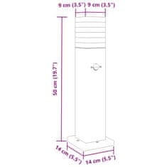 Vidaxl Zunanja talna svetilka s senzorjem črna 50 cm aluminij