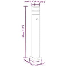 Vidaxl Zunanja talna svetilka s senzorjem črna 80 cm aluminij