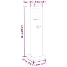 Vidaxl Zunanja talna svetilka s senzorjem 3 kosi črna 50 cm aluminij