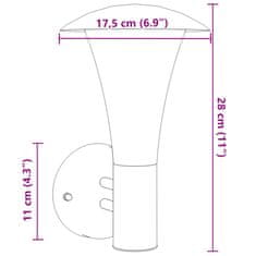 Vidaxl Zunanja stenska svetilka črna nerjaveče jeklo