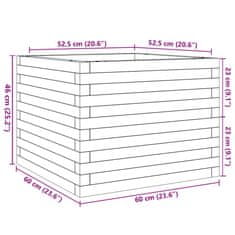 Vidaxl Vrtno cvetlično korito belo 60x60x46 cm trdna borovina