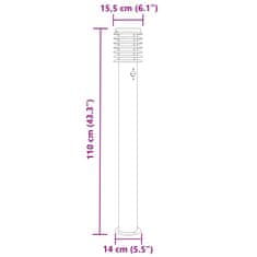 Vidaxl Zunanja talna svetilka s senzorjem 3 kosi črna 110 cm