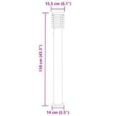 Vidaxl Zunanja talna svetilka z vtičnico črna 110 cm nerjaveče jeklo