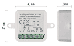 Emos GoSmart H5104 stikalni modul IP-2104SZ, ZigBee, 2-kanalni