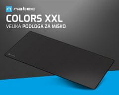 Natec Colors XXL podloga za miško, 800x400 mm, črna