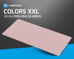 Natec Colors XXL podloga za miško, 800x400 mm, roza