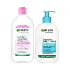 Garnier Skin Naturals Micellar Cleansing Water Set micelarna vodica 700 ml + čistilni gel 250 ml za ženske