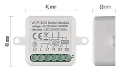 Emos GoSmart H5106 stikalni modul IP-2102SW, Wi-Fi, 2-kanalni