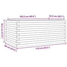 Vidaxl Vrtno cvetlično korito 110x60x45,5 cm impregnirana borovina