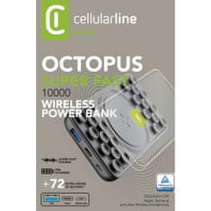 CellularLine Prenosna baterija Wireless PD OCTOPUS 10000 mAh