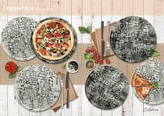 Saturnia Pizza krožnik Napoli / 31cm / White & Black / 6kos
