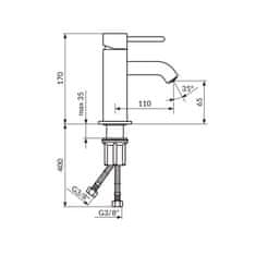 Rosan Črna armatura za umivalnik DARK JD30101