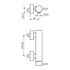 Rosan Črna armatura za tuš DARK JD37101