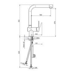 Rosan Kuhinjska črna armatura S2 238201B