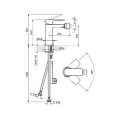 Rosan Črna armatura za bide S2 DARK 239101B