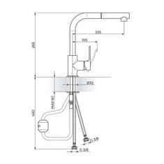 Rosan Kuhinjska črna armatura S2 BLACK 238601B