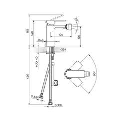 Armatura za bide S2 GOLD 239101G